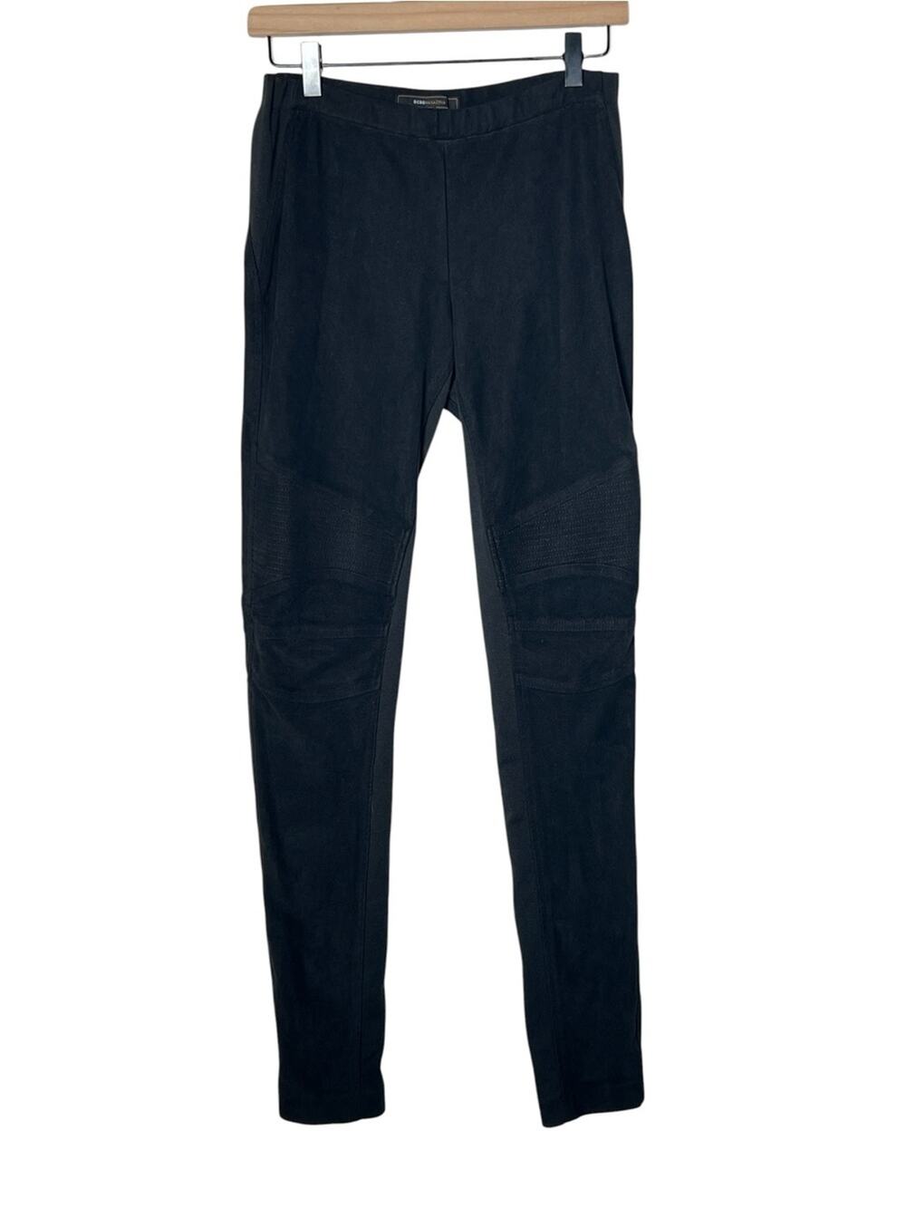 BCBGMaxAzria faux suede elastic waist Moto legging pants size small S B110